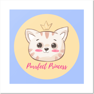 Purrfect Princess Cute Girly Kids Design Posters and Art